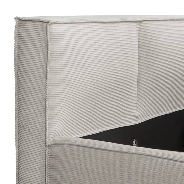 Polsterbett KINX Cordstoff Poppy: Lichtgrau - 180 x 200cm - Ohne Matratze - Kein Bettkasten - 110 cm