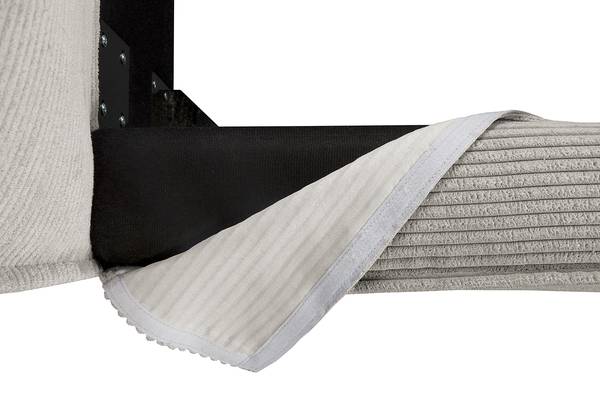 Polsterbett KINX Cordstoff Poppy: Lichtgrau - 180 x 200cm - Ohne Matratze - Kein Bettkasten - 110 cm