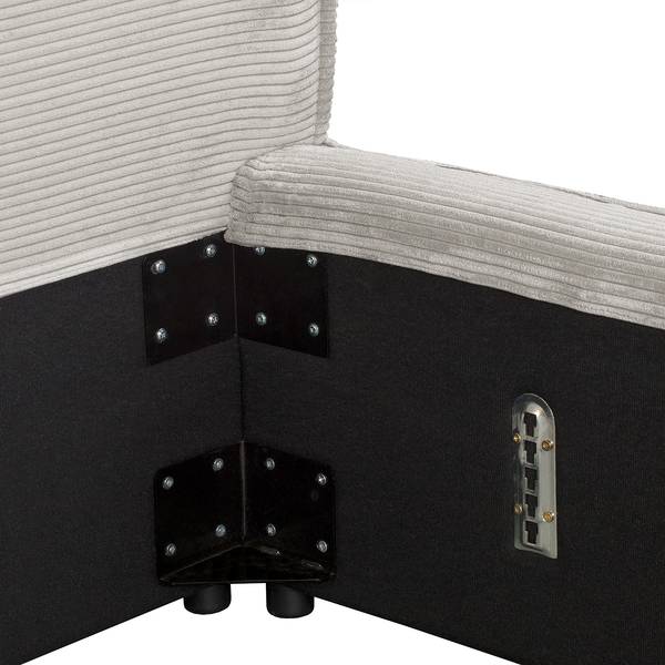 Polsterbett KINX Cordstoff Poppy: Lichtgrau - 180 x 200cm - Ohne Matratze - Kein Bettkasten - 110 cm