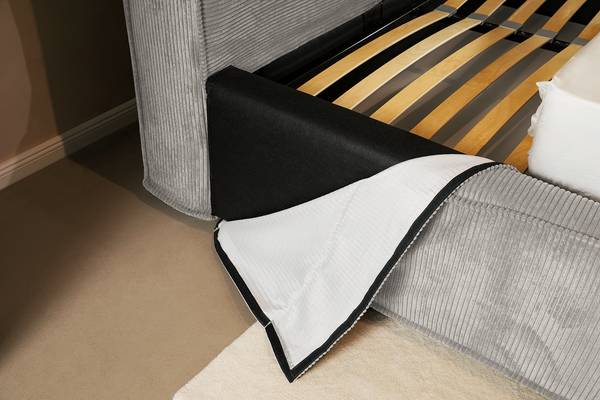 Polsterbett KINX Cordstoff Poppy: Lichtgrau - 180 x 200cm - Ohne Matratze - Kein Bettkasten - 110 cm