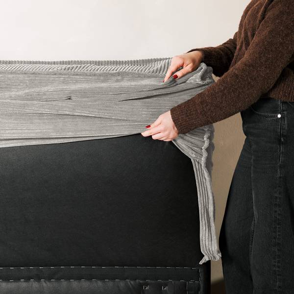 Polsterbett KINX Cordstoff Poppy: Lichtgrau - 180 x 200cm - Ohne Matratze - Kein Bettkasten - 110 cm