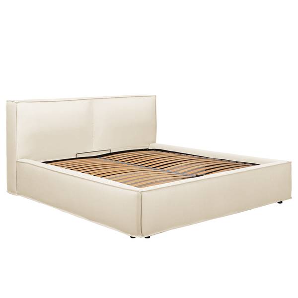 Polsterbett KINX Flachgewebe Desna: Creme - 140 x 200cm - Ohne Matratze - 1 Bettkasten - 110 cm