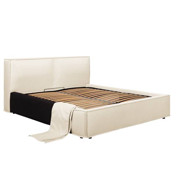 Polsterbett KINX Flachgewebe Desna: Creme - 140 x 200cm - Ohne Matratze - 1 Bettkasten - 110 cm