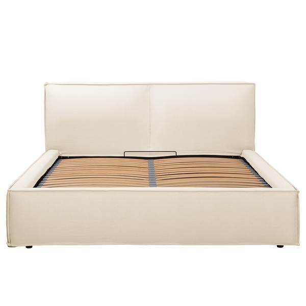 Polsterbett KINX Flachgewebe Desna: Creme - 140 x 200cm - Ohne Matratze - 1 Bettkasten - 110 cm