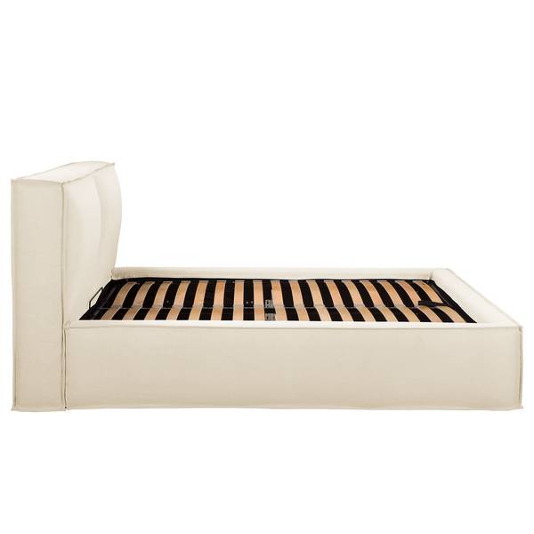 Polsterbett KINX Flachgewebe Desna: Creme - 140 x 200cm - Ohne Matratze - 1 Bettkasten - 110 cm