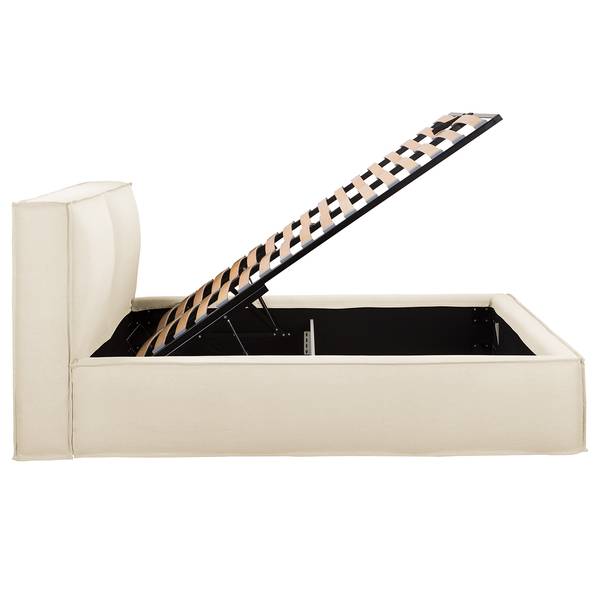 Polsterbett KINX Flachgewebe Desna: Creme - 140 x 200cm - Ohne Matratze - 1 Bettkasten - 110 cm