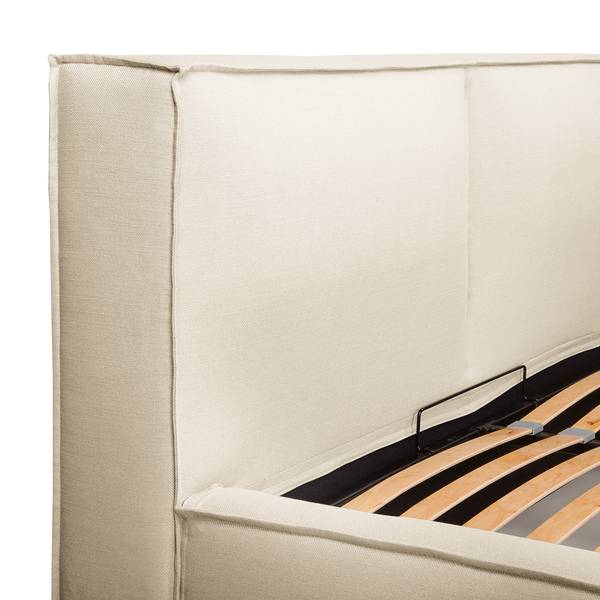 Polsterbett KINX Flachgewebe Desna: Creme - 140 x 200cm - Ohne Matratze - 1 Bettkasten - 110 cm