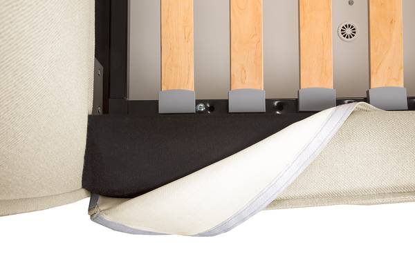 Polsterbett KINX Flachgewebe Desna: Creme - 140 x 200cm - Ohne Matratze - 1 Bettkasten - 110 cm