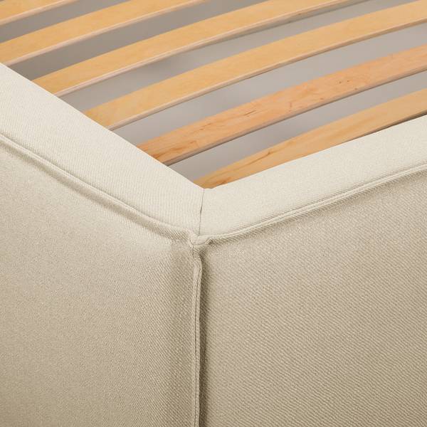 Polsterbett KINX Flachgewebe Desna: Creme - 140 x 200cm - Ohne Matratze - 1 Bettkasten - 110 cm