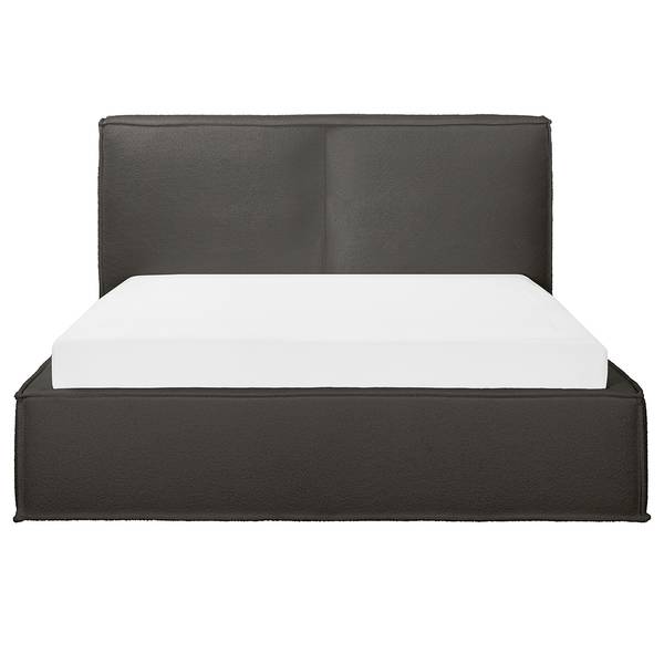 Polsterbett KINX Bouclé Stoff Abby: Anthrazit - 220 x 200cm - H2 / H3 - 1 Bettkasten - 150 cm