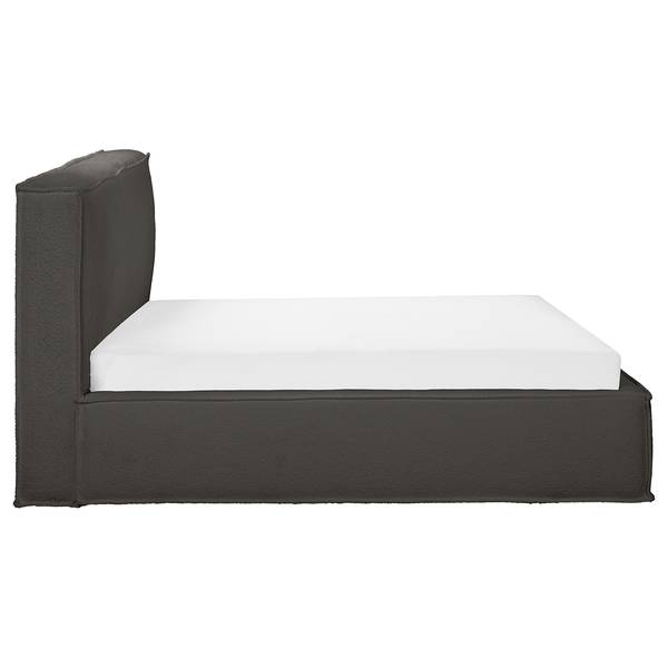 Polsterbett KINX Bouclé Stoff Abby: Anthrazit - 220 x 200cm - H2 / H3 - 1 Bettkasten - 150 cm