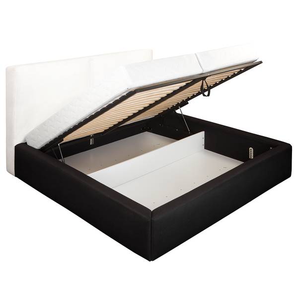 Polsterbett KINX Bouclé Stoff Abby: Anthrazit - 220 x 200cm - H2 / H3 - 1 Bettkasten - 150 cm