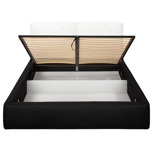 Polsterbett KINX Bouclé Stoff Abby: Anthrazit - 220 x 200cm - H2 / H3 - 1 Bettkasten - 150 cm