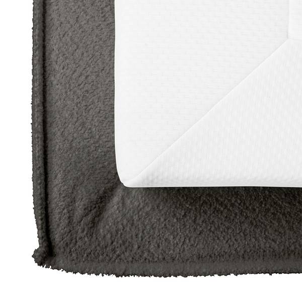 Polsterbett KINX Bouclé Stoff Abby: Anthrazit - 220 x 200cm - H2 / H3 - 1 Bettkasten - 150 cm