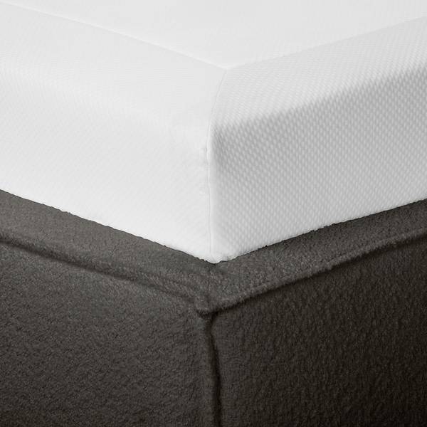 Polsterbett KINX Bouclé Stoff Abby: Anthrazit - 220 x 200cm - H2 / H3 - 1 Bettkasten - 150 cm