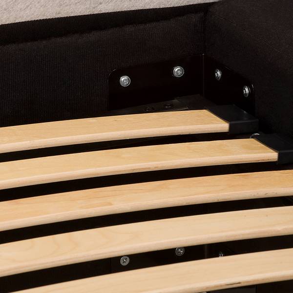 Polsterbett KINX Bouclé Stoff Abby: Anthrazit - 220 x 200cm - H2 / H3 - 1 Bettkasten - 150 cm