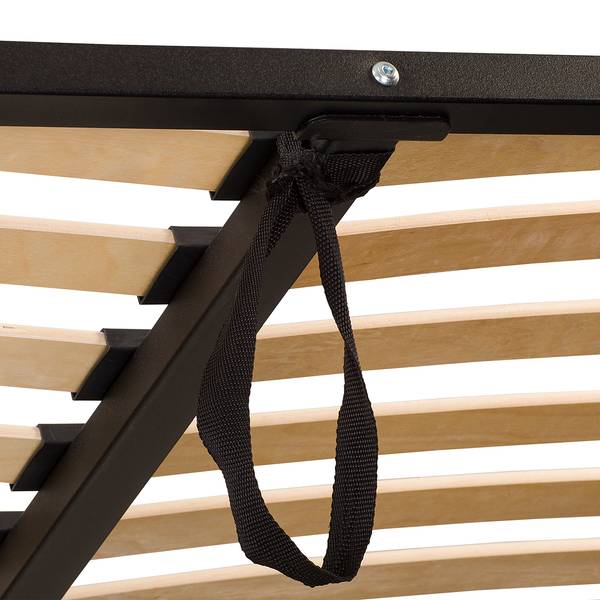 Polsterbett KINX Bouclé Stoff Abby: Anthrazit - 220 x 200cm - H2 / H3 - 1 Bettkasten - 150 cm