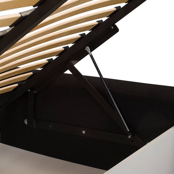 Polsterbett KINX Bouclé Stoff Abby: Anthrazit - 220 x 200cm - H2 / H3 - 1 Bettkasten - 150 cm
