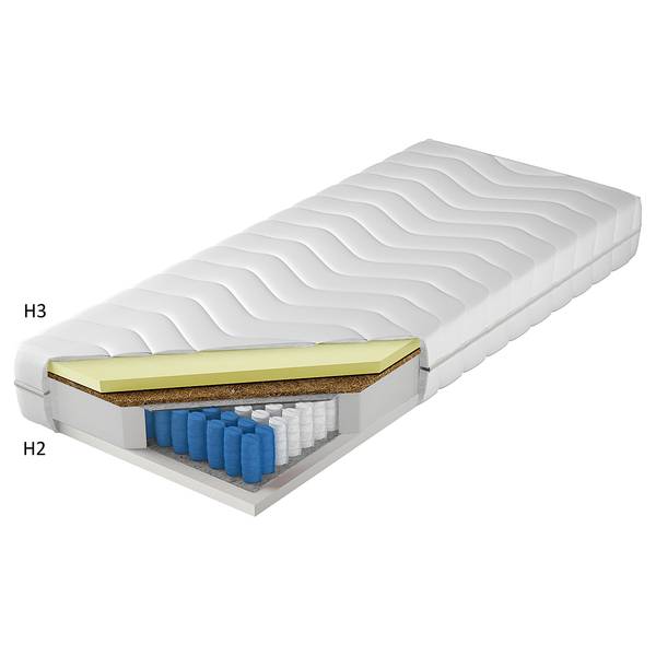 Polsterbett KINX Bouclé Stoff Abby: Anthrazit - 220 x 200cm - H2 / H3 - 1 Bettkasten - 150 cm