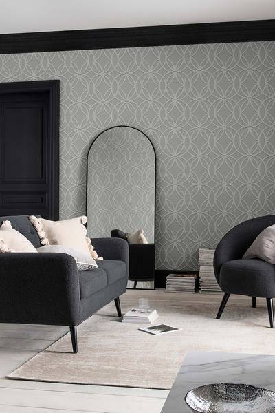 Papier peint intissé Luxe Eclipse Intissé - Gris