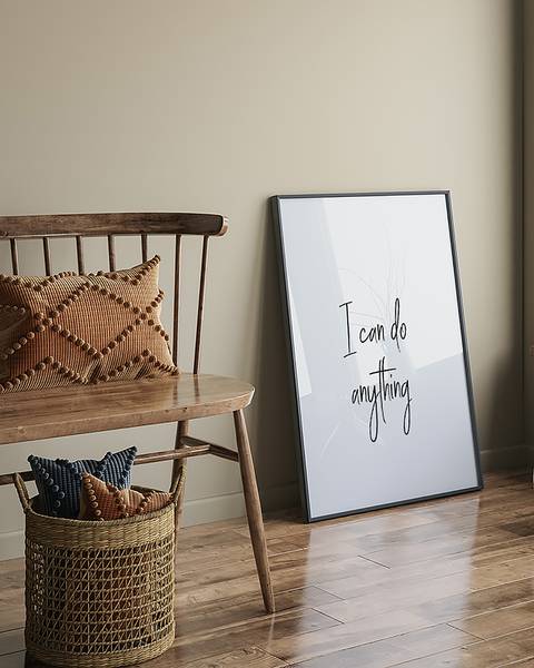 Bild I Can Do Anything Buche Massiv / Acrylglas - Schwarz - 63 x 83 cm