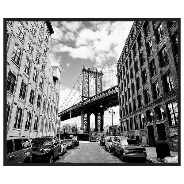 Quadro New York City Dumbo Faggio massello / Vetro acrilico - Nero - 52 x 62 cm