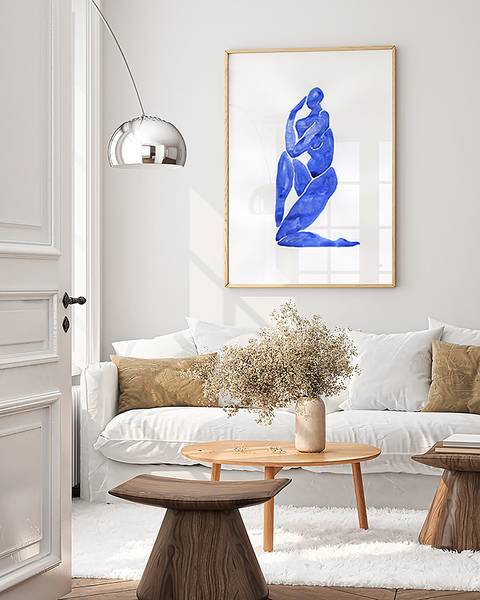 Bild Watercolor Shape Buche Massiv / Acrylglas - Naturell - 63 x 83 cm