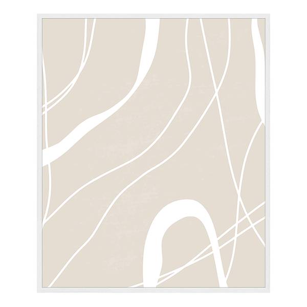 Quadro Neutral Abstract Faggio massello / Vetro acrilico - Bianco - 52 x 62 cm