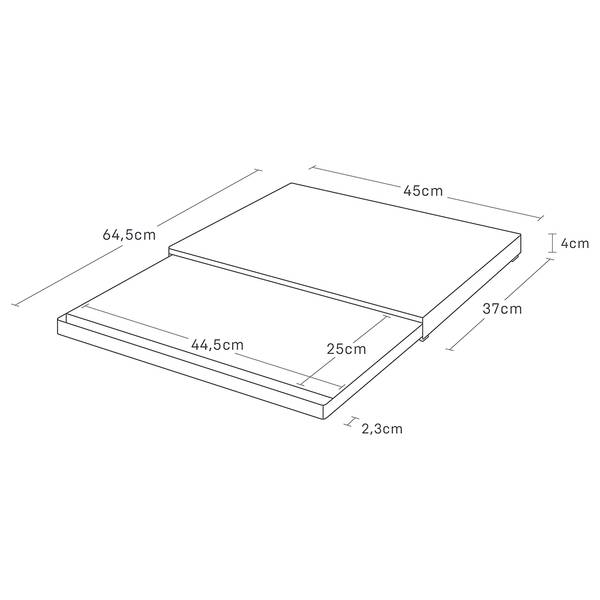 Organizer con vassoio estraibile Tower Acciaio - Bianco - 45 x 4 cm