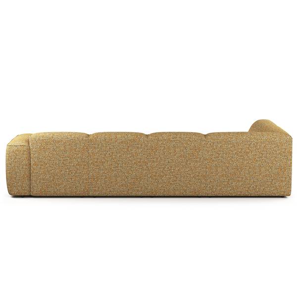 Wohnlandschaft HUDSON Chenille Enne: Honiggelb - Longchair davorstehend rechts / Ottomane links