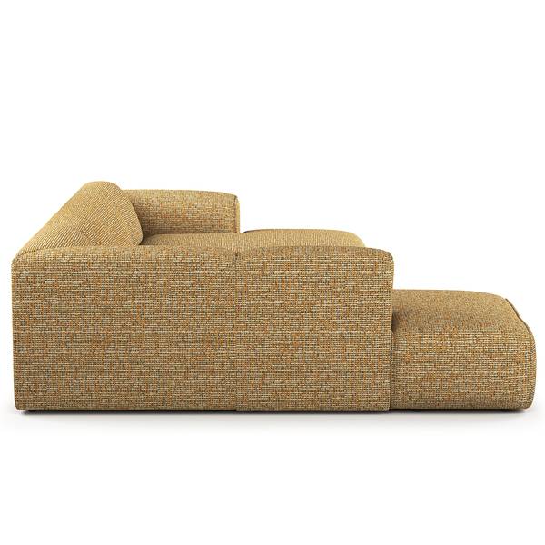 Wohnlandschaft HUDSON Chenille Enne: Honiggelb - Longchair davorstehend rechts / Ottomane links