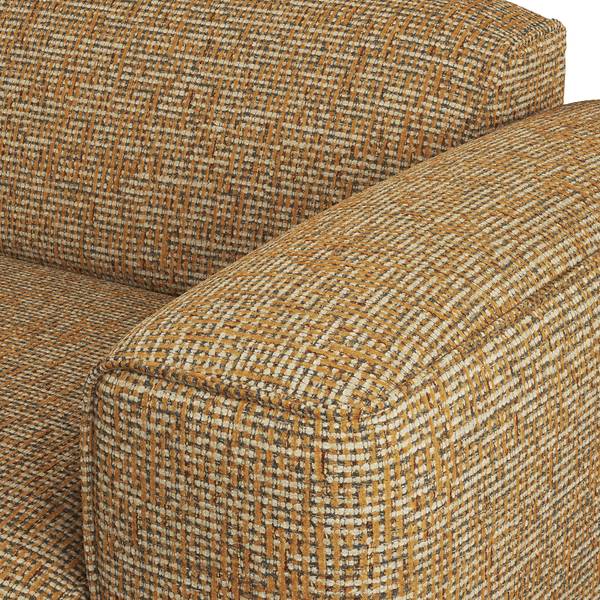 Wohnlandschaft HUDSON Chenille Enne: Honiggelb - Longchair davorstehend rechts / Ottomane links