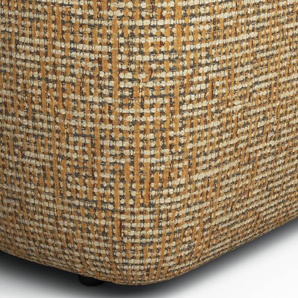 Wohnlandschaft HUDSON Chenille Enne: Honiggelb - Longchair davorstehend rechts / Ottomane links