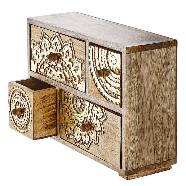 Portaoggetti BALI Legno di mango - Marrone / Oro