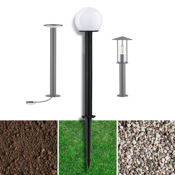 Erdspieß Poller Aluminium - Grau