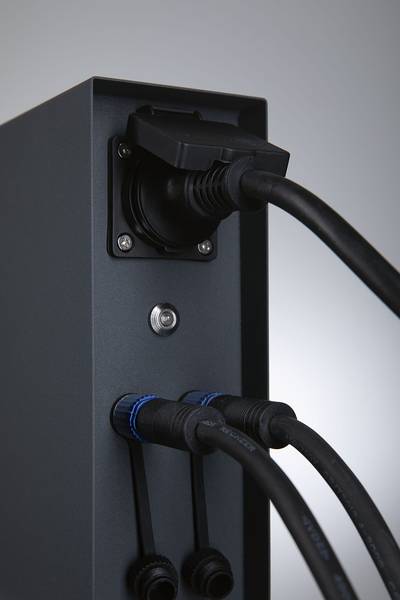 Contactdooszuil Rio Zweifach met sensor aluminium - grijs