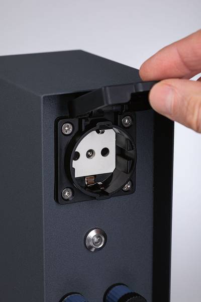 Contactdooszuil Rio Zweifach met sensor aluminium - grijs