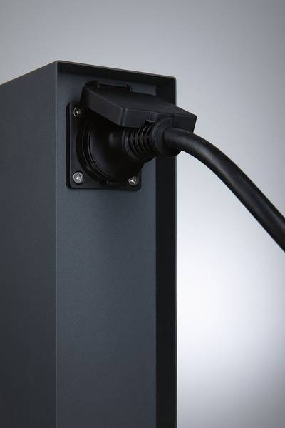 Contactdooszuil Rio Zweifach met sensor aluminium - grijs