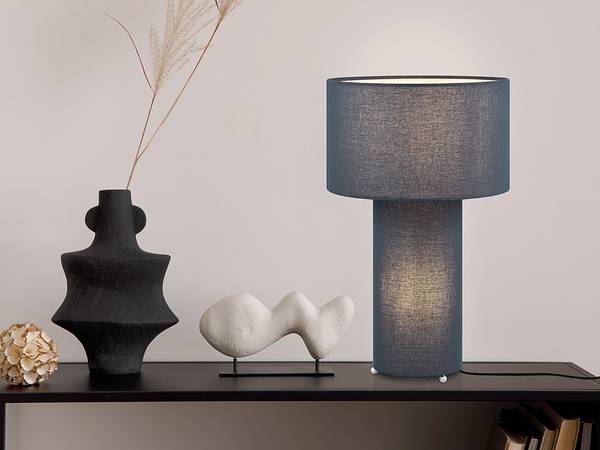 Tischleuchte Bale Webstoff - 2-flammig - Blau