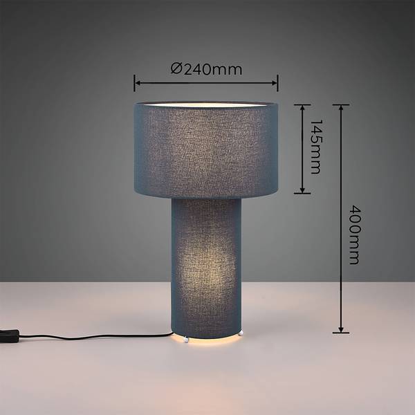 Tischleuchte Bale Webstoff - 2-flammig - Blau