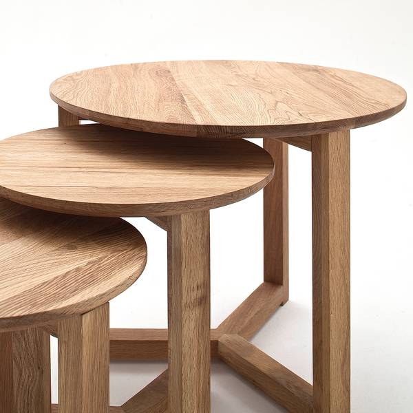 Set di 3 tavolini Jodher Rovere massello