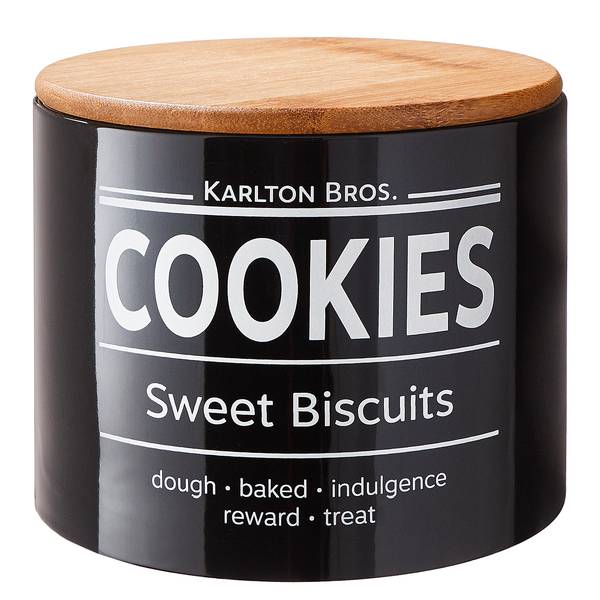 Vorratsdose KARLTON BROS. Cookies Porzellan / Bambus / Silikon - Schwarz