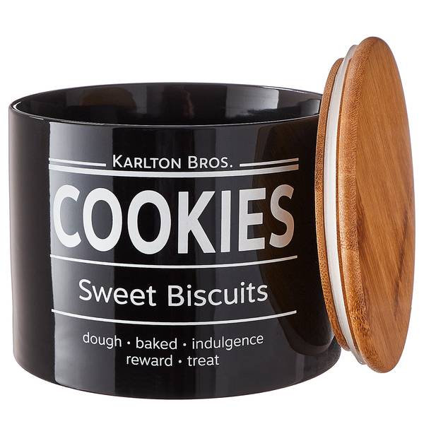 Vorratsdose KARLTON BROS. Cookies Porzellan / Bambus / Silikon - Schwarz