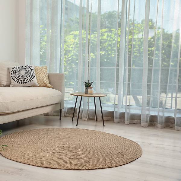 Fertiggardine Abstrakt Typ D 2er-Set Polyester - Taupe / Weiß - Höhe: 220 cm
