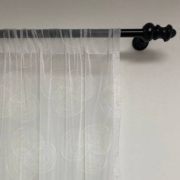 Fertiggardine Abstrakt Typ D 2er-Set Polyester - Taupe / Weiß - Höhe: 220 cm