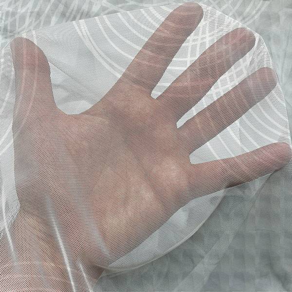 Fertiggardine Abstrakt Typ D 2er-Set Polyester - Taupe / Weiß - Höhe: 220 cm