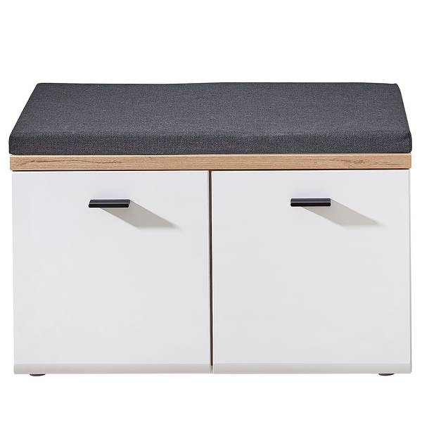 Set di 3 mobili da ingresso Birons Bianco opaco / Effetto rovere