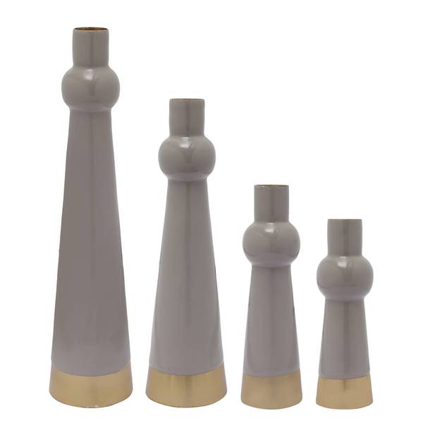 Kerzenhalter Art Deco Typ B Eisen - Taupe