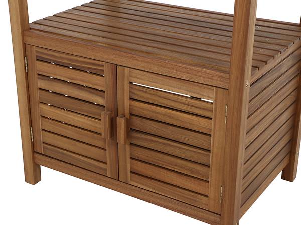 Outdoor-Regal Riva mit Türen Akazie massiv - Akazie Braun