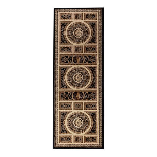 Tapis de couloir Guzara Polypropylène / Jute - Noir